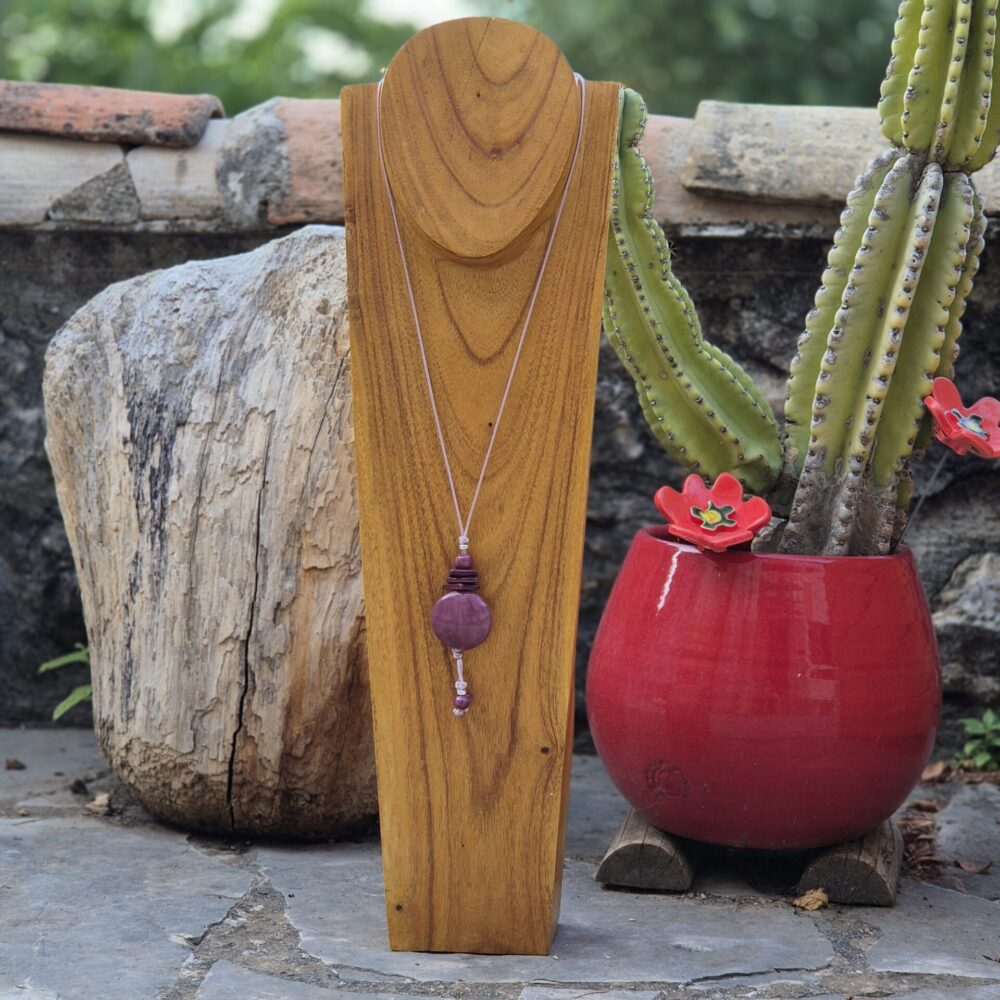 Collier long céramique et argent ALMANARRE raisin