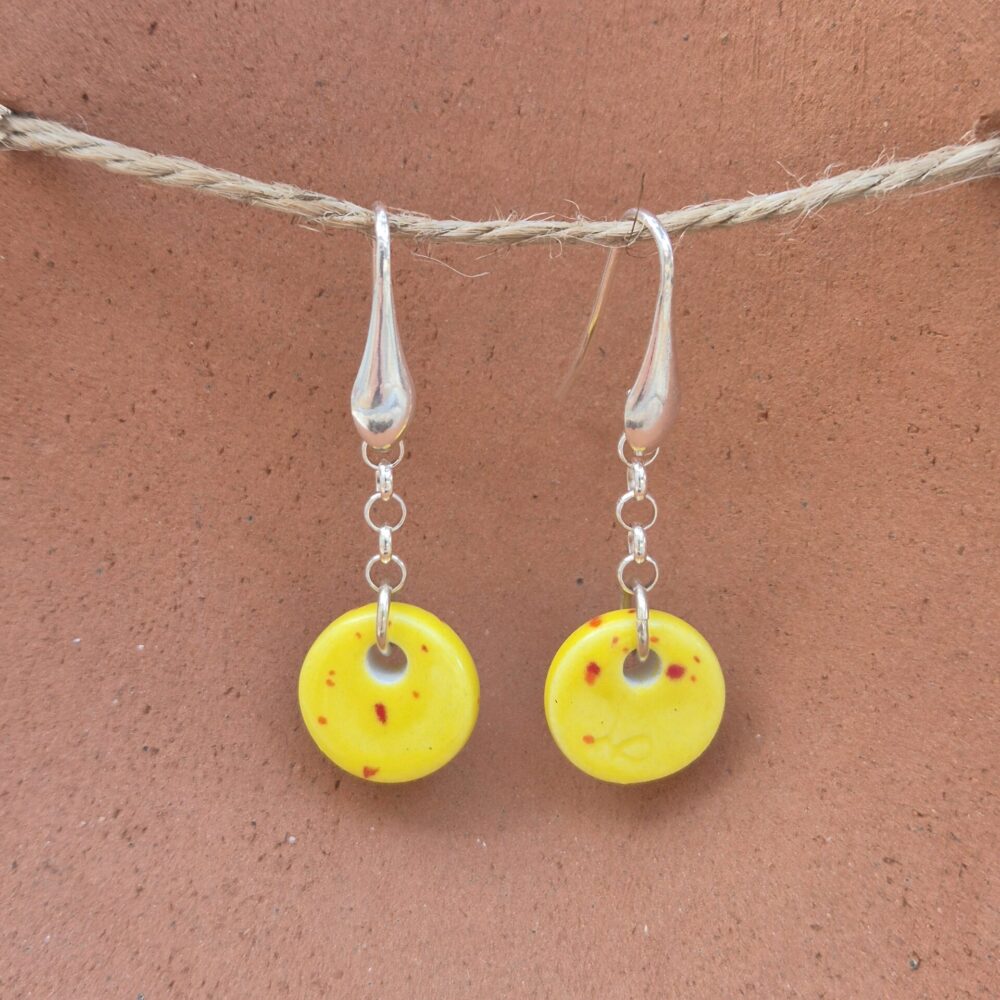 boucles d'oreilles en céramique avec crochet en argent par LP CERAMIQUE