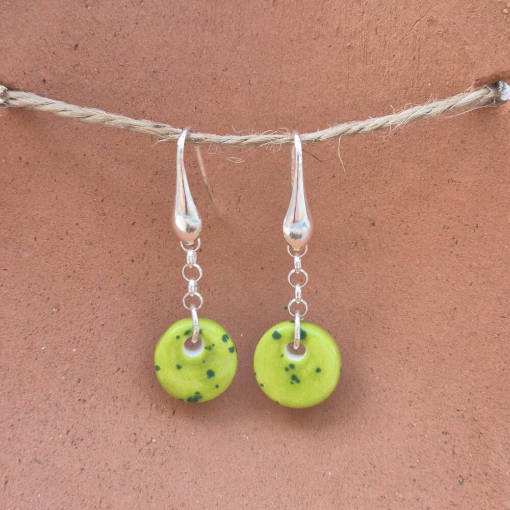 boucles d'oreilles en céramique avec crochet en argent par LP CERAMIQUE