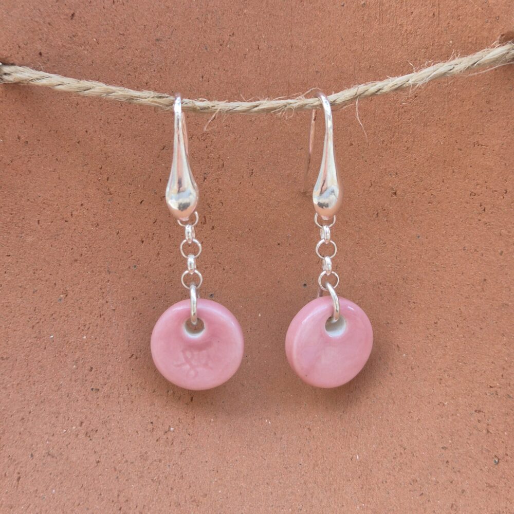 boucles d'oreilles en céramique avec crochet en argent par LP CERAMIQUE