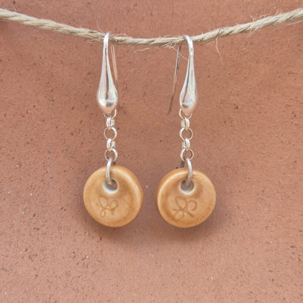 boucles d'oreilles en céramique avec crochet en argent par LP CERAMIQUE