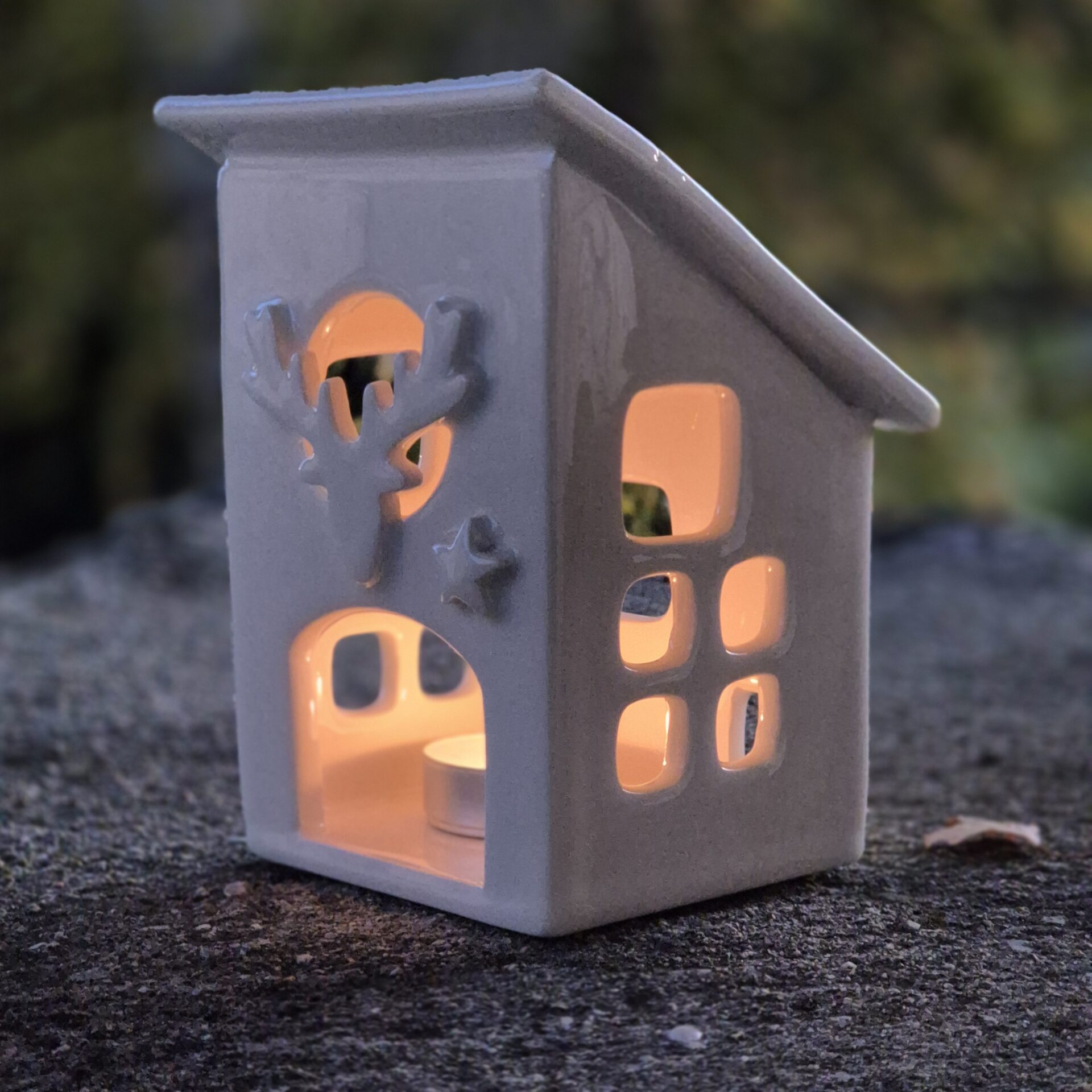 Maison en céramique porte bougie artisanale