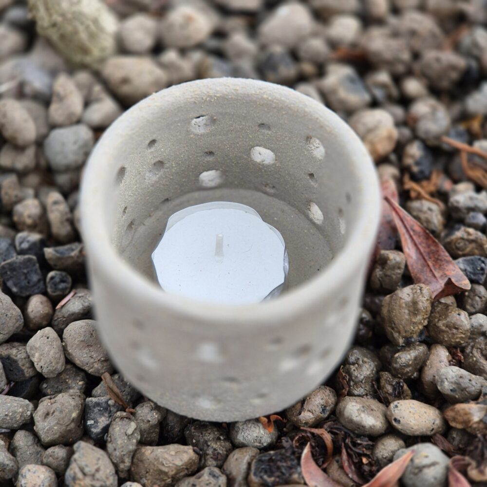 photophore grès gris par lp ceramique