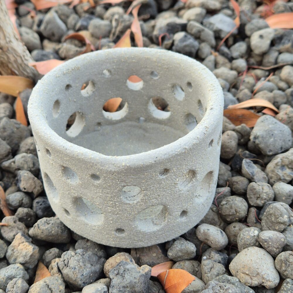 photophore grès gris par lp ceramique