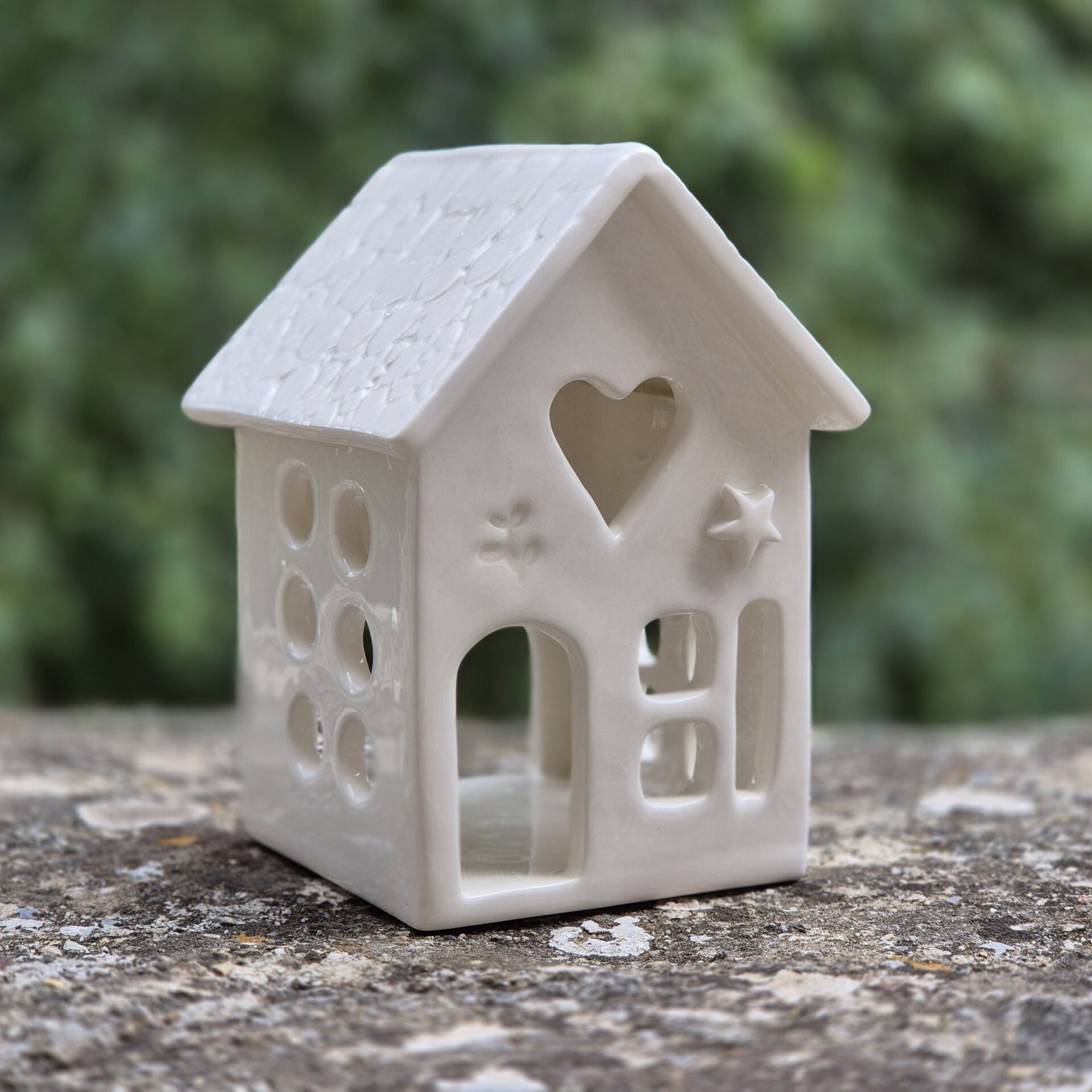 Maison photophore céramique blanche idée cadeau